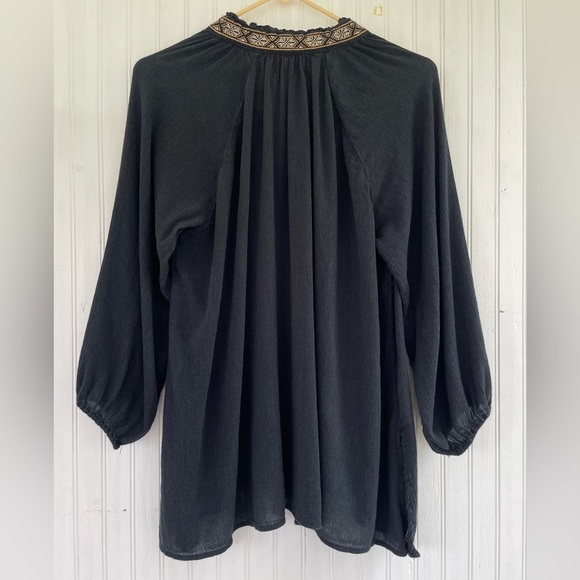 Denim & Supply Ralph Lauren Women's Black Gauzy Embroidered Boho Top SMALL - Picture 4 of 9